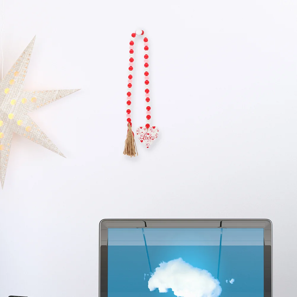 

Wooden Bead Hanging String Valentine Decoration Wall Garland Valentines Day Beads Wedding Decorations