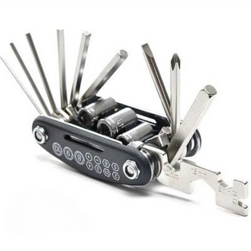 

HOT Carbon Steel MTB Bike Tools Set MultiBicycle Repair Tool Kit Hex Spoke Wrench Cycling Screwdriver 16 In 1 Multi Repair Tools