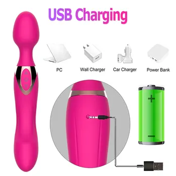 2022 New 10 Speeds Powerful Vibrators for Women,Magic Dual Motors Wand Body Massager Sex Toys for Women G Spot Adult Toys 4