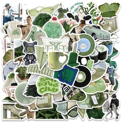 62pcs Ins Style Laptop Decals DIY Spring Green Aesthetic Stickers For Luggage Guitar Phone Diary Waterproof Graffiti Kids Toy