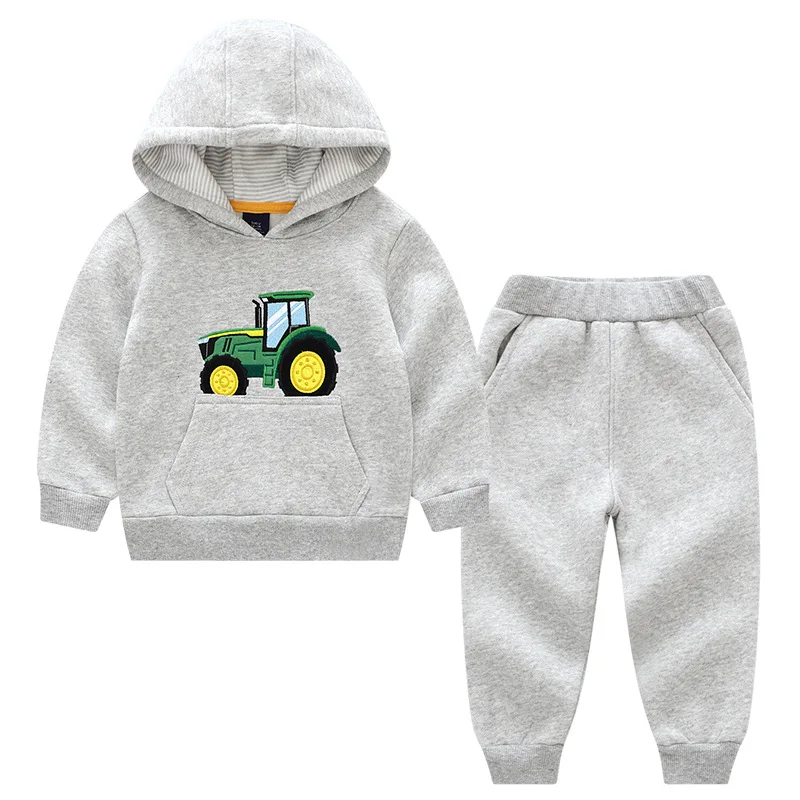 

2PCS Baby Girls Boys Clothes Set Thick Hooded Sweatshirt +Pants Autumn Winter Cartoon Baby Boys Clothes Infant Kids Clothes Set