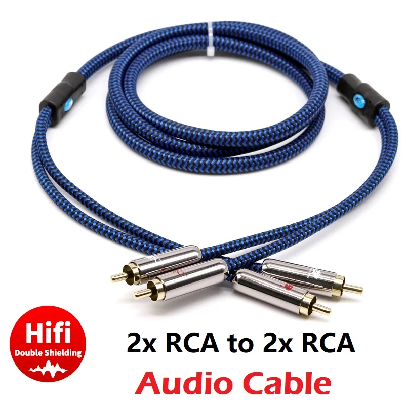 

Dual RCA to 2x RCA Male to Male Audio Cable for Home Theater Amplifier HDTV Soundbox Hi-Fi Systems Speakers OFC Shielding Cord