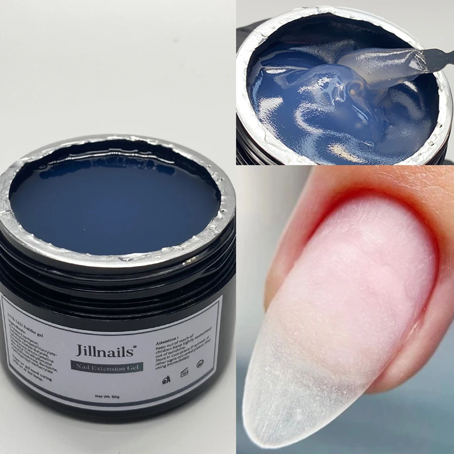 Jillnails Glitter Acrylic Gel for Nails Extension 50g Clear Milky Acryl Poly Nail Gel 3