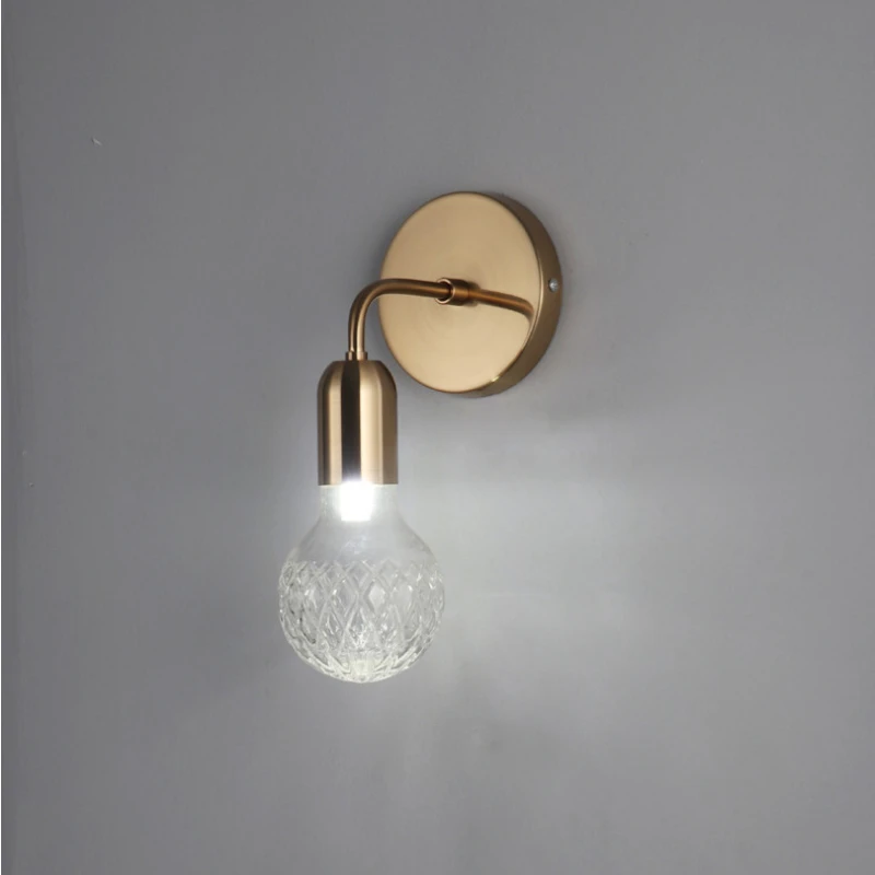 

Nordic Creative Lighting Fixtures Living Rooms Bedrooms Bedside Lamp Hallway Wall Lights Minimalist Glass Lamp Bulb Kitchen Led
