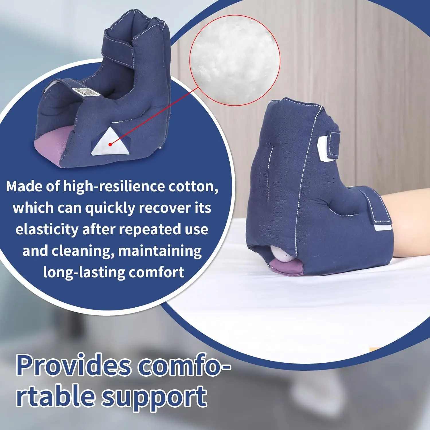 وسادة واقية للكعب لتخفيف الضغط ومنع التقرحات - وسادة قابلة للغسل لآلام القدمين للمسنين والأطفال النحيلين والمرضى