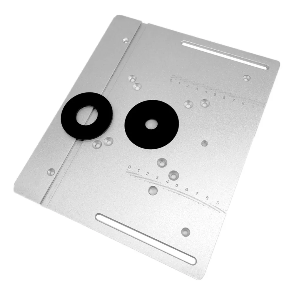 Aluminum Router Table Insert Plate W/ Miter Gauge for Woodworking Benches Table Saw Multifunctional Trimmer Engraving Machine, router insert plate,router plate