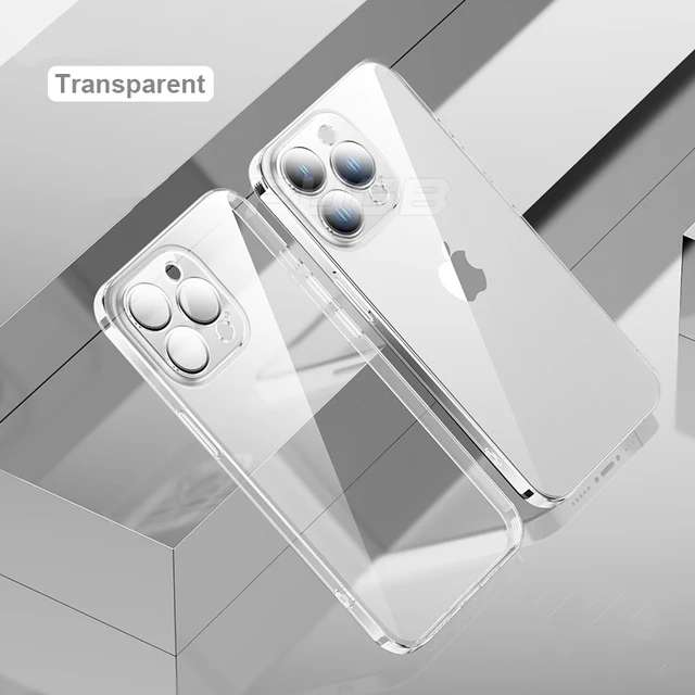 Luxury With Camera Lens Protector Transparent Plating Case For iPhone 13 12 11 Pro MAX Mini Soft Silicone Clear Shockproof Cover Transparent