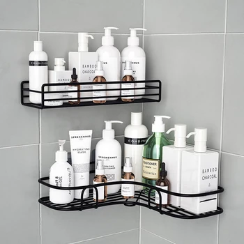 Mensola da bagno per doccia, supporto per shampoo, montaggio a parete, con ventosa, senza foratura, portaoggetti da cucina, accessori per il bagno 1