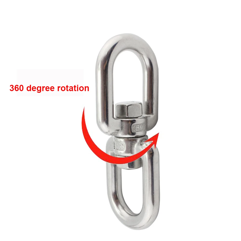 1Pcs 304 Rvs Swivel Dubbele Eye Haak Lifting Swivel Ring Swivel Haak M3 - M16 Linking Ring Ketting gesp Hond Keten