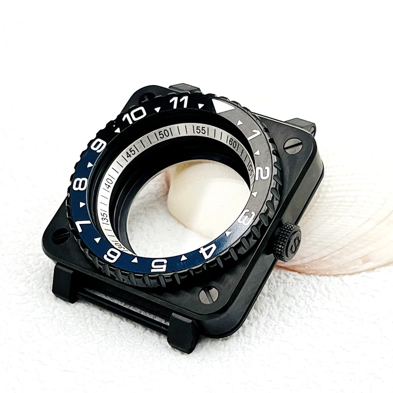 Customized Square Pilot Cockpit Watch Case with Transparent Back Cover