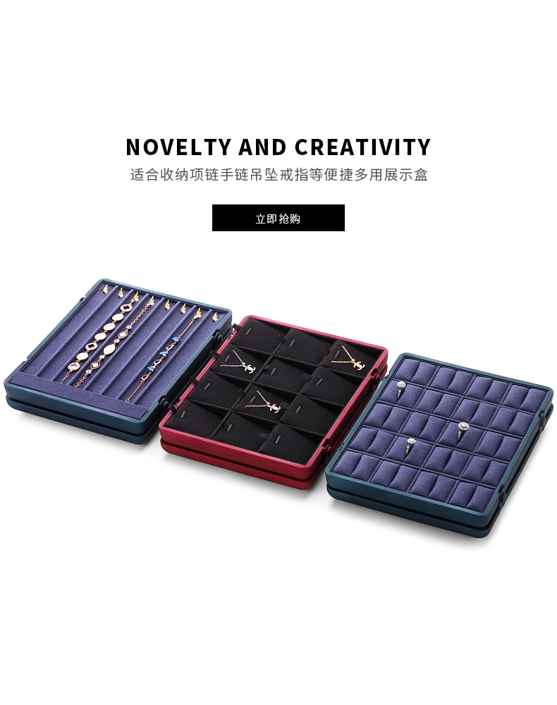 Travel Jewelry Organizer 💎 Red Blue Jewelry Organizer Box – Large Capacity Storage Case... - SKU TJO01033 - UGI Packa...