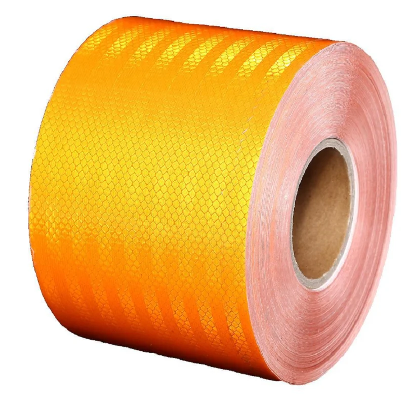 3M Super-Grade Microprism Orange Reflective Strip Waterproof Adhesive Reflector Sticker For Tanker Truck Warning Tape 15cm Width