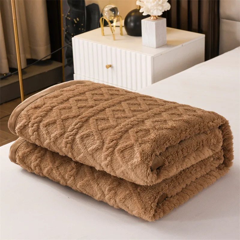 

Warm Winter Blanket 180x200ccm Double Side Thicken Soft Thorw Blankets for Sofa Adult Kid Yoga Lamb Fluff Christnas Bedspread
