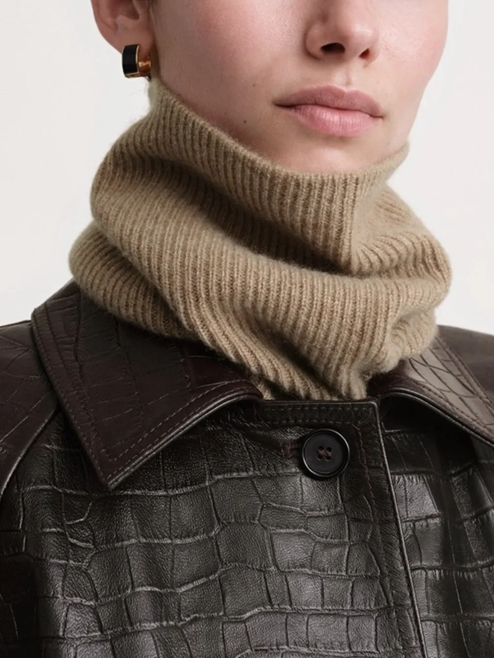 Women\'s Scarves Soft Straight Warm Fashion 2024 Spring Ribbed Knitted Scarf