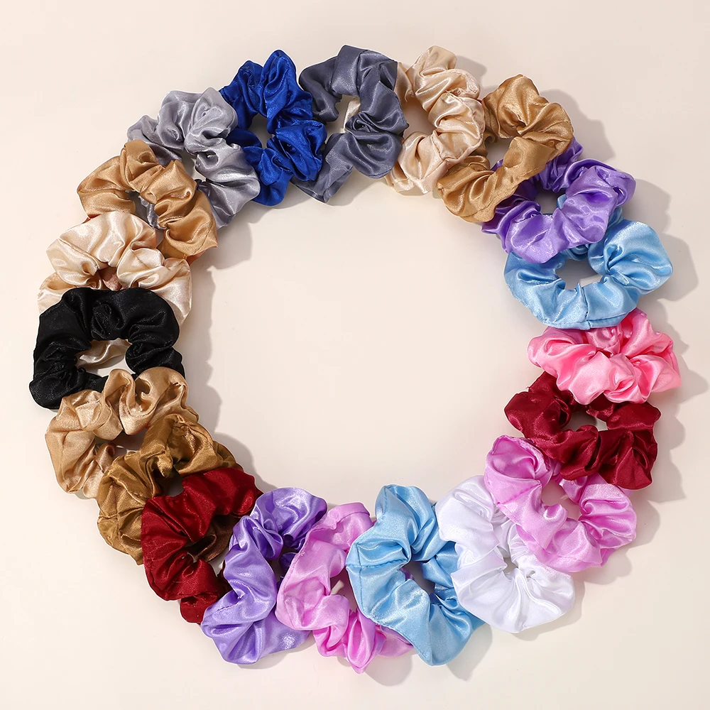 10 teile/satz 4'' Elegante Satin Große Scrunchie Elastische Haarbänder für Frauen Mehrfarbige Pferdeschwanz Halter Stirnband Haar Zubehör