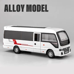 1:32 Diecast Metal Passenger Bus with Sound and Light - Kids Toy Gift Collection (White)