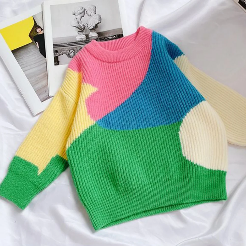 Korean Girls Autumn and Winter Sweater Kids Fashionable Comfortable Sweater Warm Soft Children for 1-7 Years