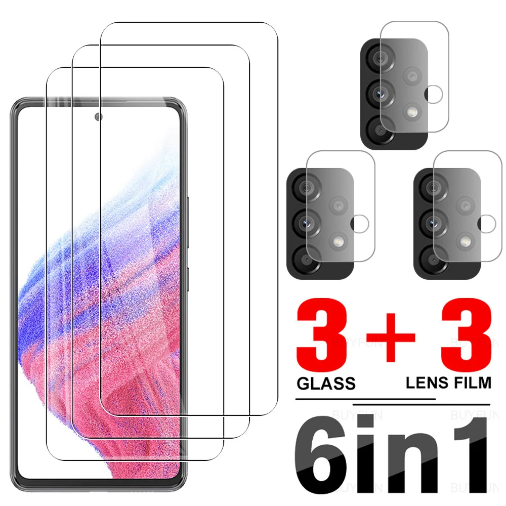 6in1 Tempered Glass Case For Samsung Galaxy A53 5G Camera Protector For Samsung A52s A52 A12 A13 4G A22 A32 A72 Protective Film galaxy s22 ultra wallet case Galaxy S22 Ultra