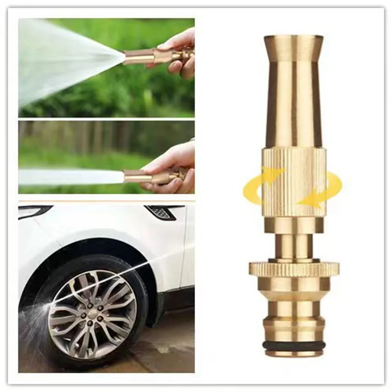 

Brass High Pressure Sprinkler Adjustable Gardening Irrigation Spray Gun Quick Connector Car Wash Water Gun Nozzle Garden Tool
