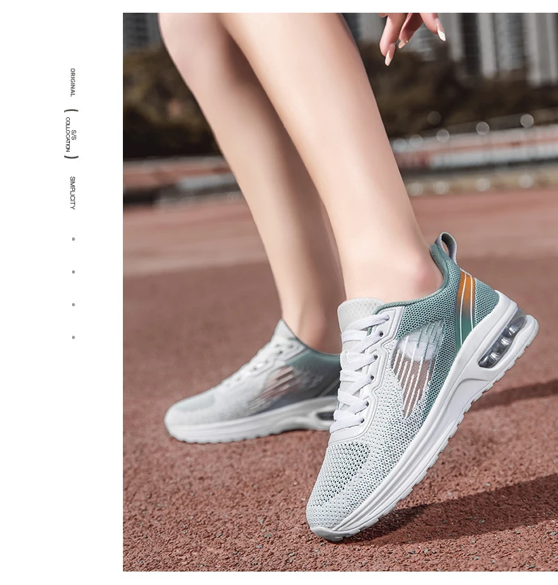 Womens Running Shoes Outdoor Jogging Sneakers Trend Air Cushion Sports Shoes Female Fitness Sneakers Breathable Mesh Tennis Shoe