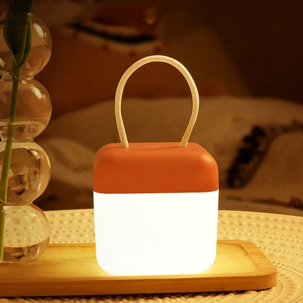 Outdoor Camping Square Portable Atmosphere Light Tricolour Light Adjustable Hanging LED Hand Light USB Charging Camping Light