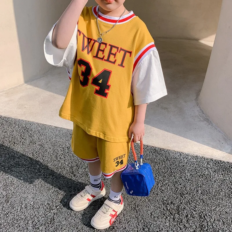 Toddler Boys Girl Summer Sport Outfits Basketball Jersey Clothes Set 3-15T