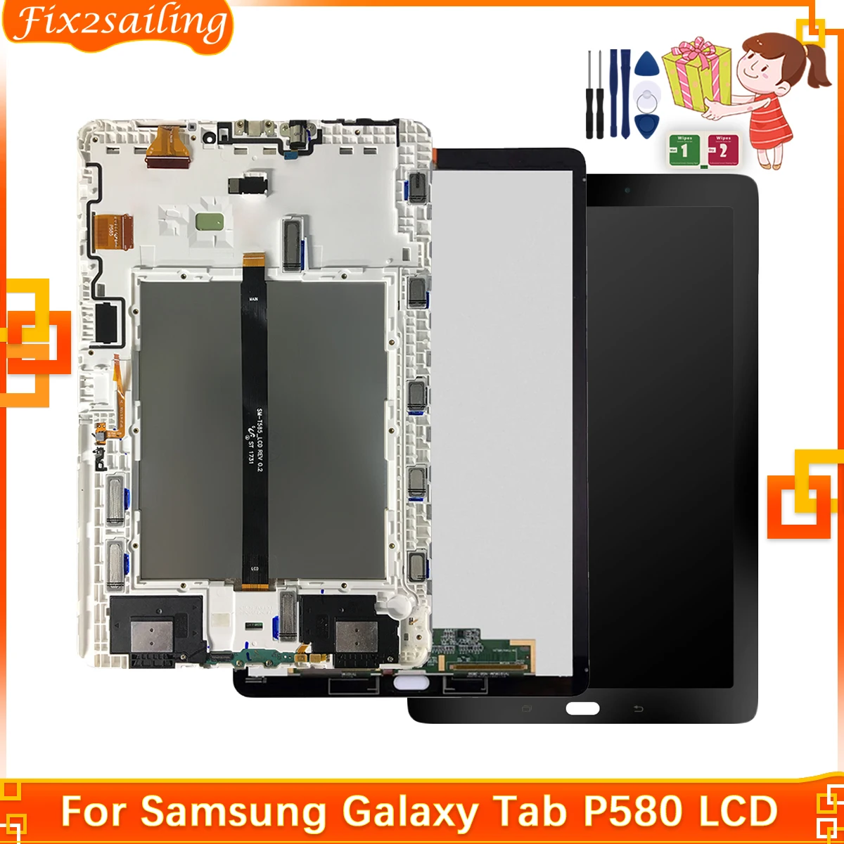 Écran de remplacement pour Samsung Galaxy Tab A 10.1 2019 LCD écran pour Samsung  Galaxy T510 T515 SM-T510 Écran tactile LCD Digitizer Assemblée : :  Électronique