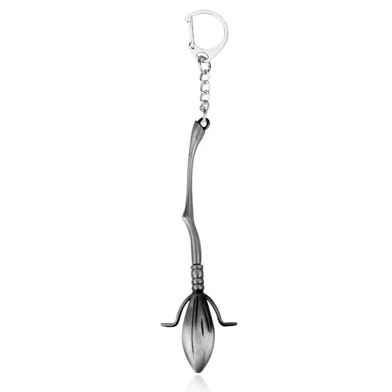 2Pcs/set broom keychain witch flying broom alloy key pendant game keychain mini sword keychain anime keychain pendant