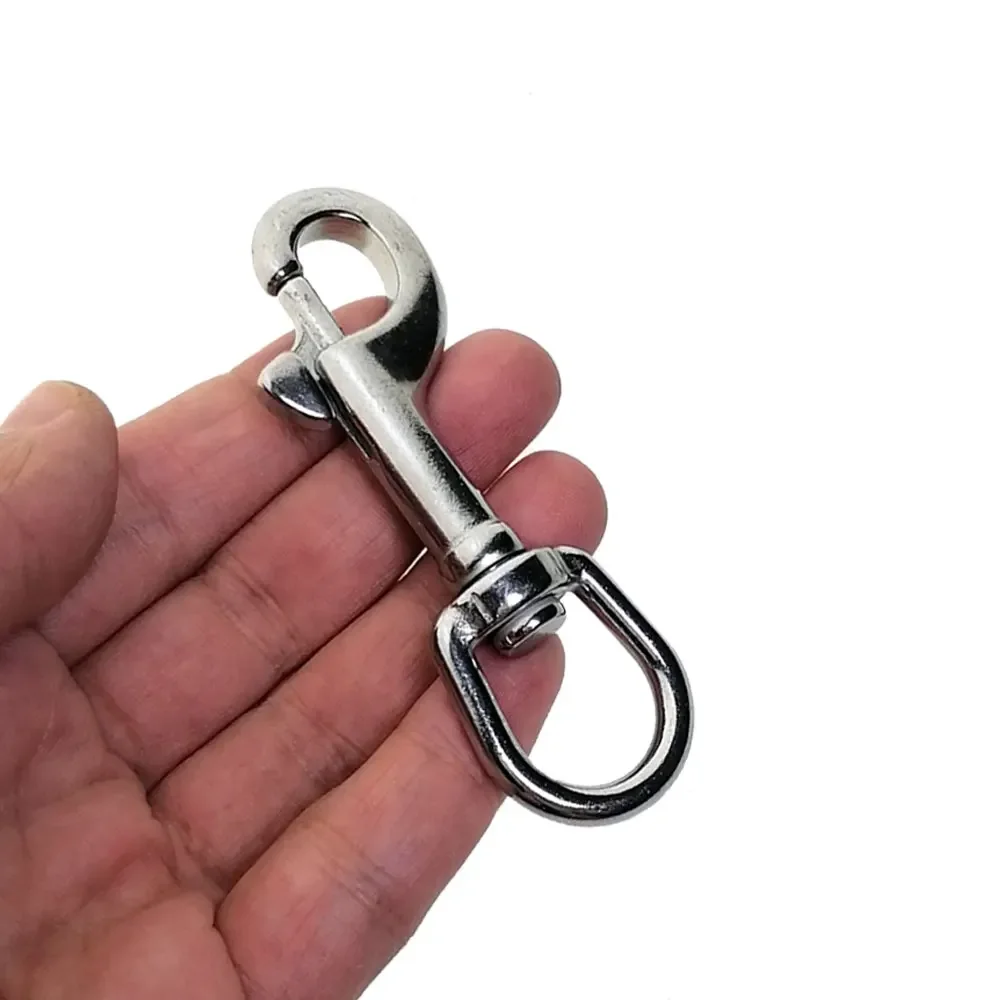 316 Stainless Steel Swivel Eye Bolt Snap Hook Scuba Snorkeling Key Chain 3