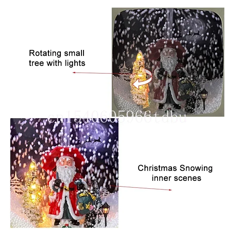 Boîte à Musique De Noël En Forme De Téléviseur, Lumineuse