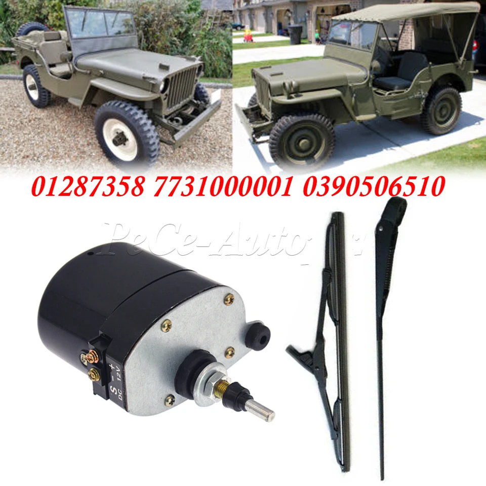 Braccio Tergicristallo Universale In Metallo 350 Mm - Per Trattori Willys, Barca, Caravan, ATV, UTV - Ricambio 01287358