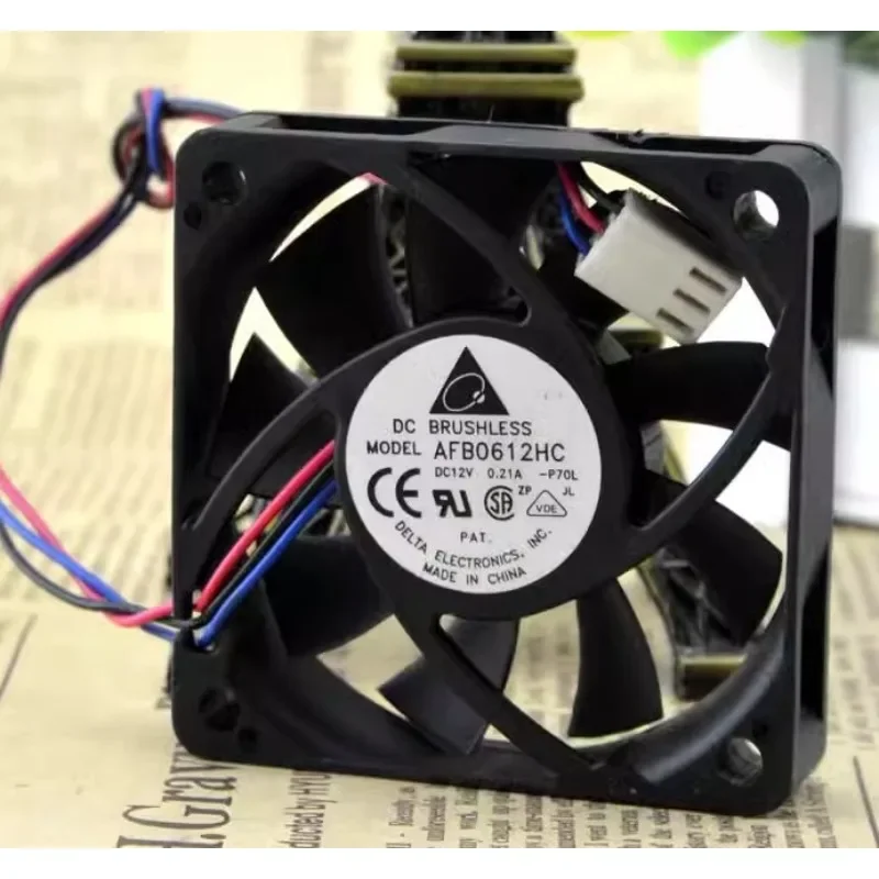 

New CPU Fan For AFB0612HC DC12V 0.21A 6cm 6015 Double Ball Chassis Fan 60*60*15mm