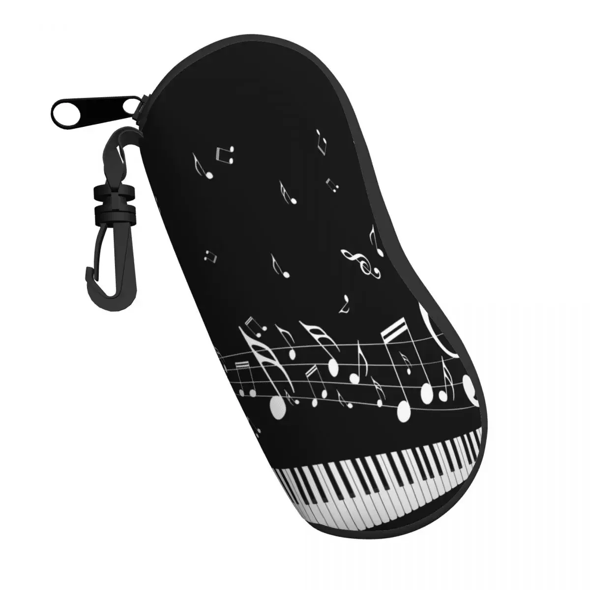 Eyewear Case Sunglasses Soft Case Abstract Piano Keys Musical Notes Glasses Box Zipper Eyeglass Protector