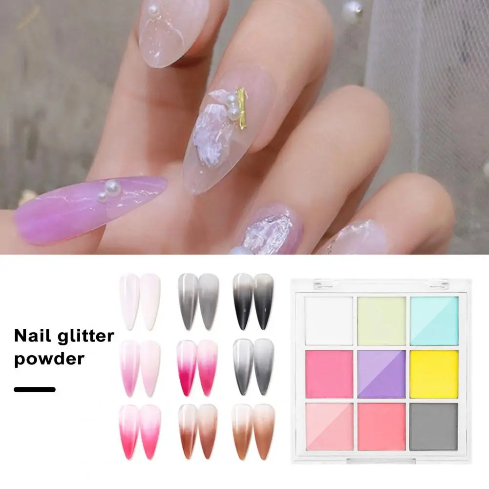 Mirror Powder for Nails Skin-touch Nail Powder 9-color Nail Mirror Set Achieve Stunning Chrome Pearlescent Matte Nails