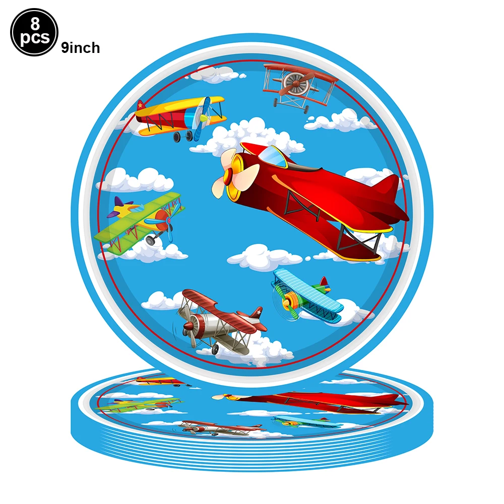Aviation Adventure Birthday Party Supplies - Airplane Themed Plates & Napkins
