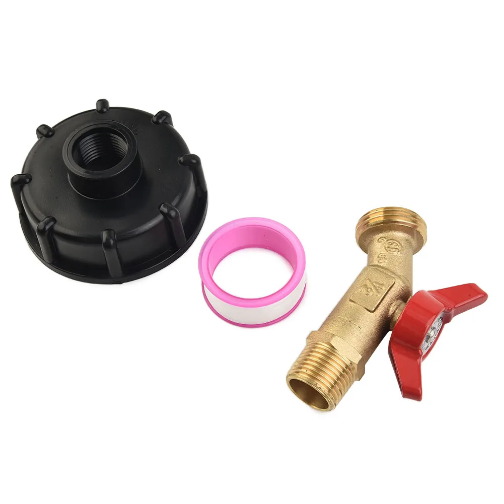 

IBC Water Tank Adapter Tote 2 Free Brass Hose Black Copper Faucet Water PE Material UK European IBC Containers