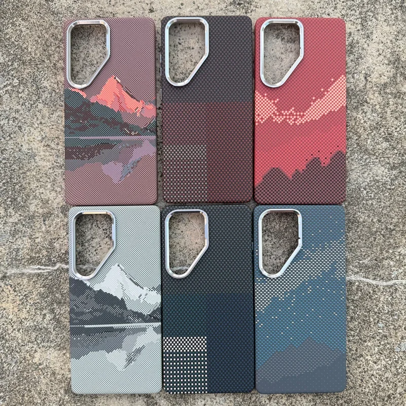 For Samsung S23 S24 S25 Ultra Case Magnetic Wireless Charging Carbon Fiber Cover for Galaxy S26Ultra Metal Lens Protective Shell 1