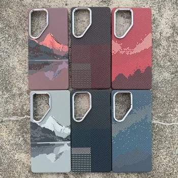 For Samsung S23 S24 S25 Ultra Case Magnetic Wireless Charging Carbon Fiber Cover for Galaxy S26Ultra Metal Lens Protective Shell 1