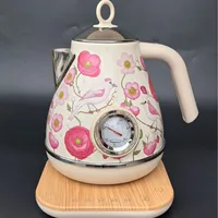 Bouilloire électrique rétro 1,7L 1850W avec contrôle de température, bouilloire à eau bouillante pour la maison, en acier inoxydable 304, fonction de maintien au chaud, théière électrique 220V 3