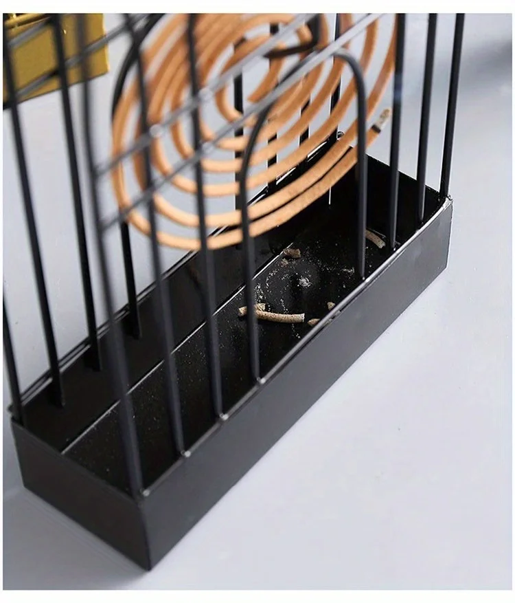 Description Picture 6 of itemMosquito Coil Holder, Incense Burner Rack, Portable Hanging Bird Cage for Outdoor Home Garden Decoration Bar Yard Office Desk