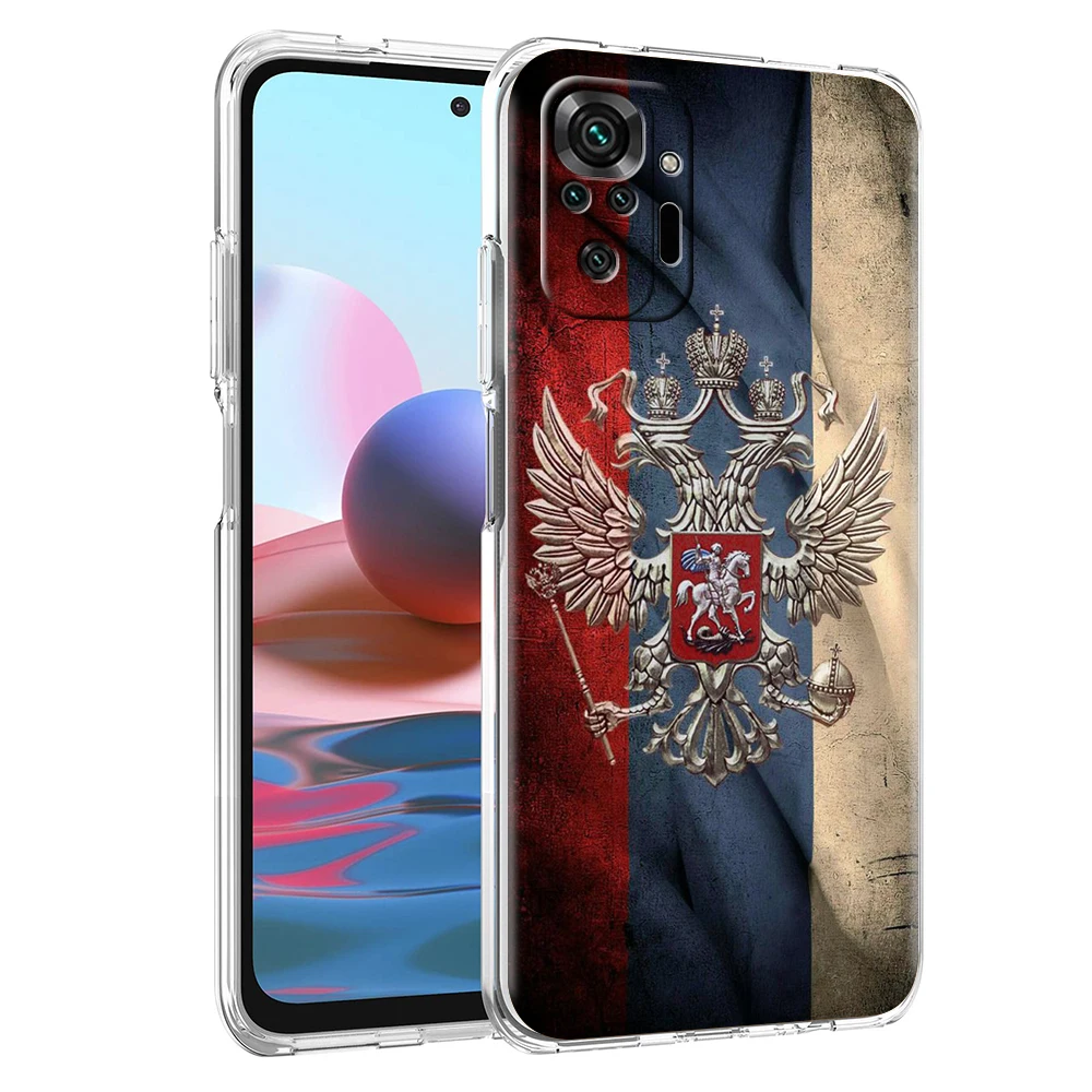 Russland russische Flaggen Handy hülle Abdeckung für Redmi Note 10 11 11t 7 8 8t 9 k40 Gaming 9a 9c Pro plus transparente Soft shell Capas – Detail 4