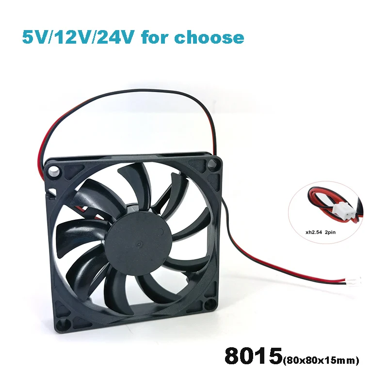 8015 8cm 80mm fan 80x80x15mm DC 5V 12V 24V 2pin cooling fan router chassis power supply 3D printer W28