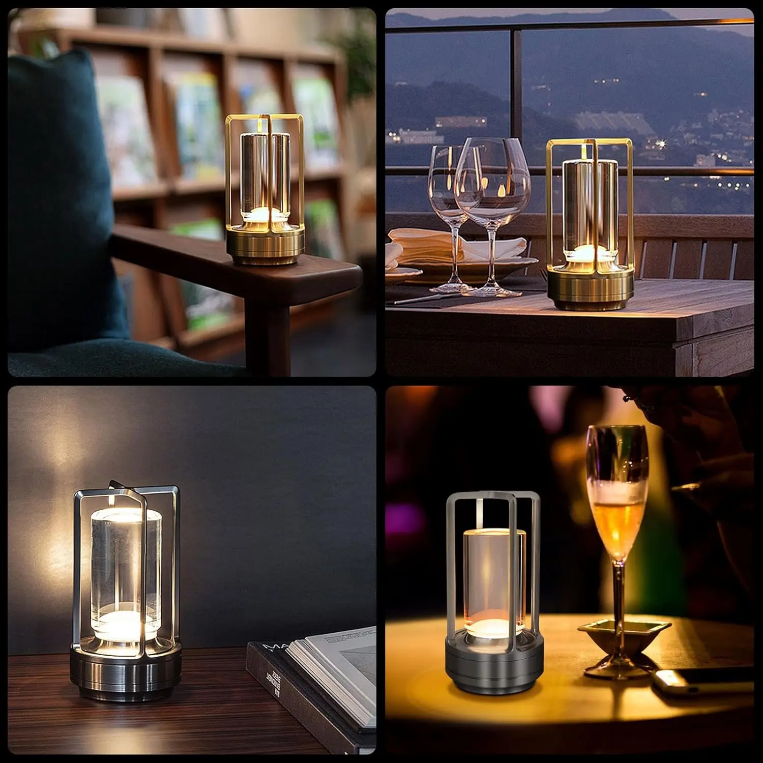 Wireless Table Lamp LED Touch Sensor Desktop Night Light Rechargeable Reading Lamp for Restaurant Hotel Bar Bedroom Decor Light 6