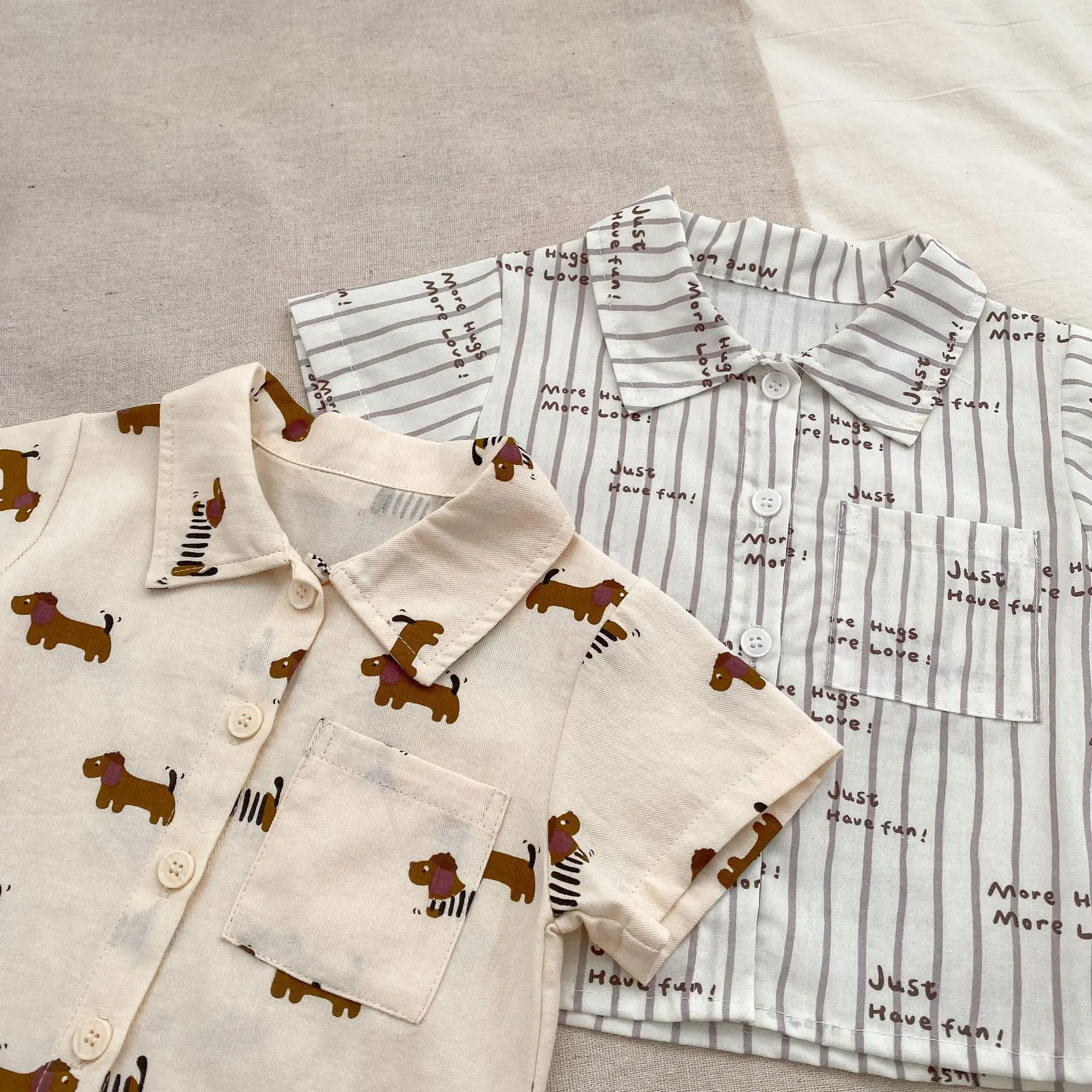Description Picture 6 of item2025 Summer New Baby Short Sleeve Clothes Set Infant Boy Cute Cartoon Print Shirts + Shorts 2pcs Suit Toddler Girl Outfits