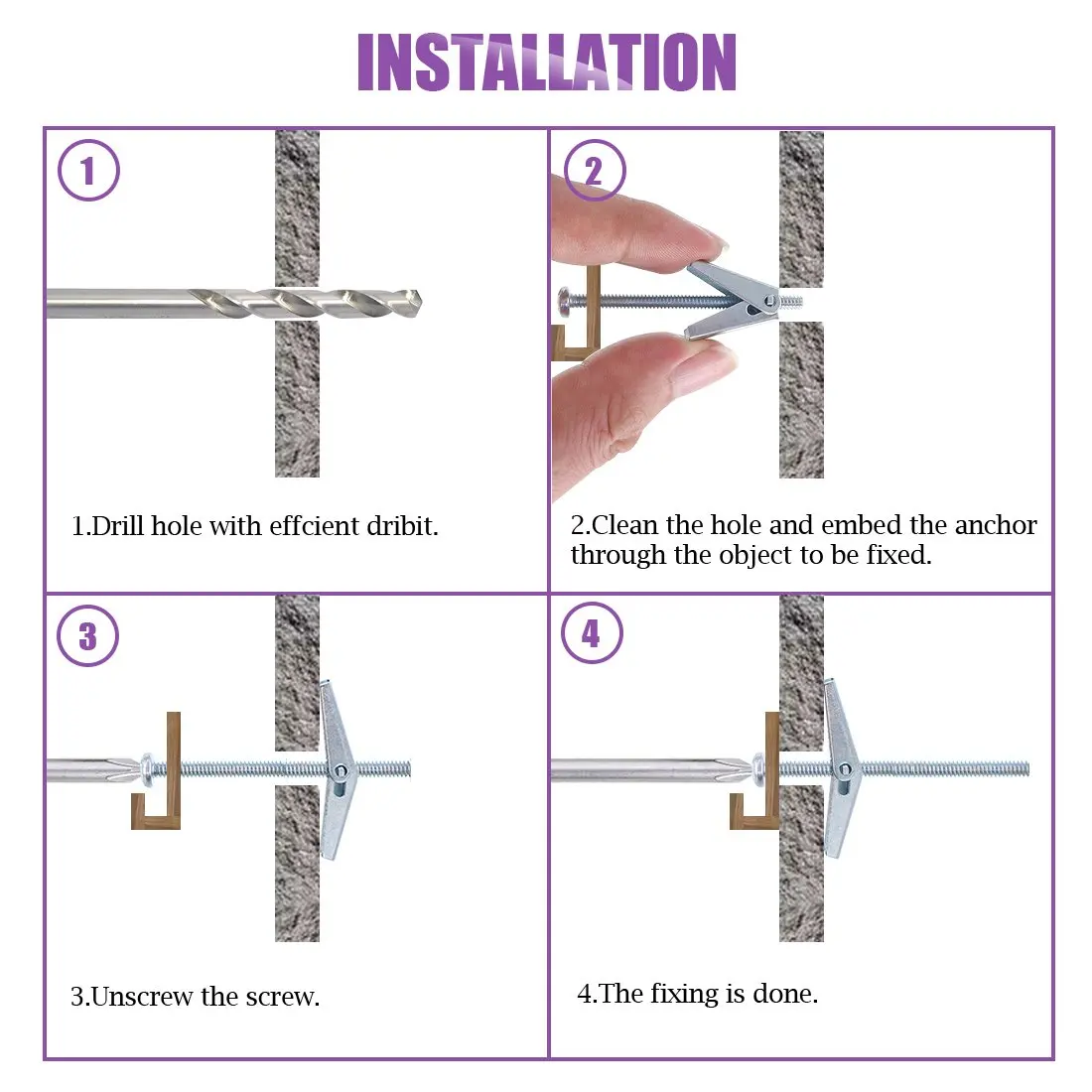 Heavy Duty Hollow Wall Anchors for Drywall Carbon Steel Toggle Bolts and Wing Nut Kit Hollow Drywall Anchors and Screws 24Pcs drywall anchor kit drywall anchor hollow wall anchor set steel wall anchor