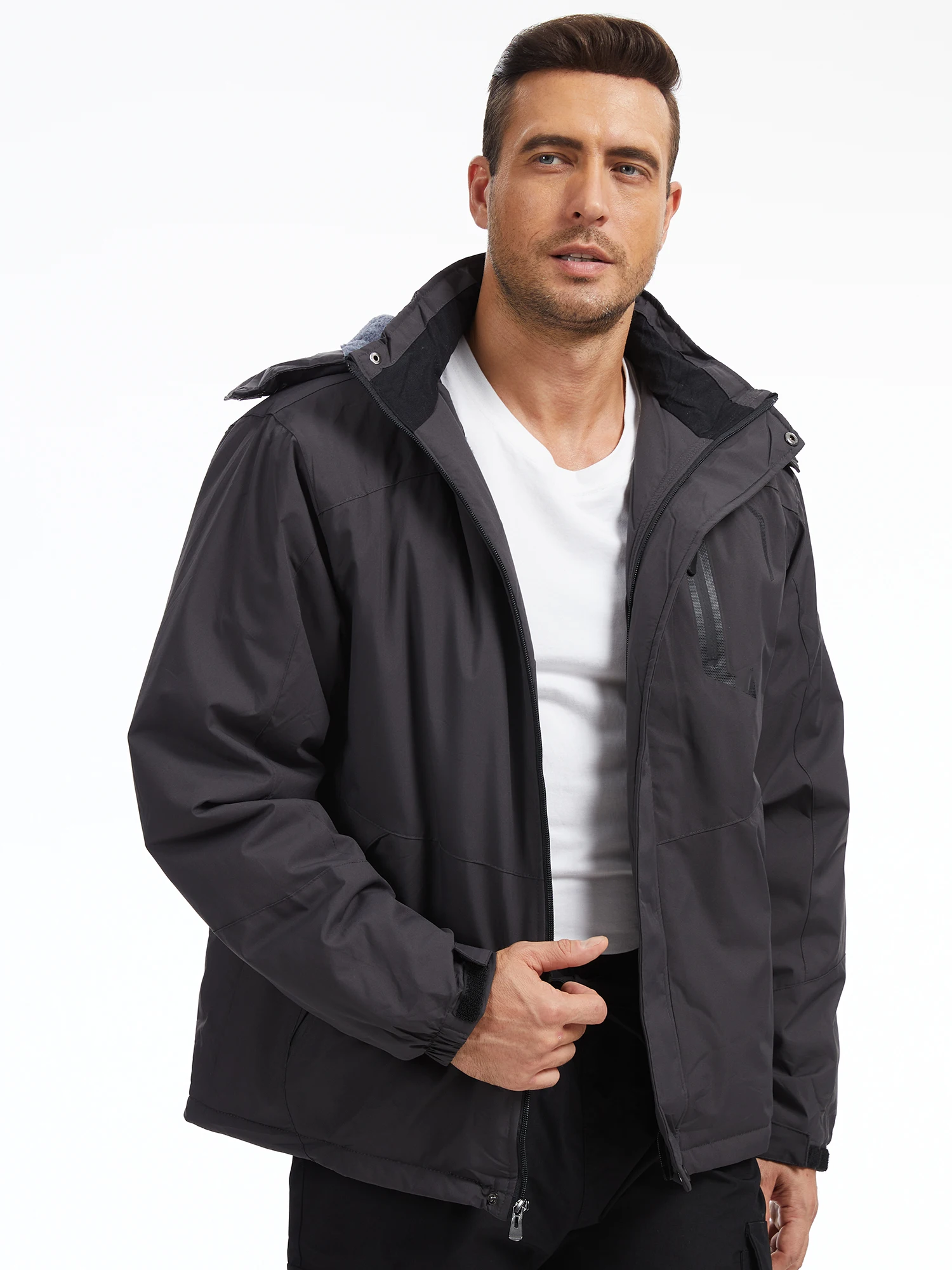 Wasserdichte Ski-Snowboard-Jacke für Herren, Winter, winddicht, Schnee, dicke Jacke, Mantel mit Innenbrusttaschen für Outdoor-Camping-Ski – Detail 32
