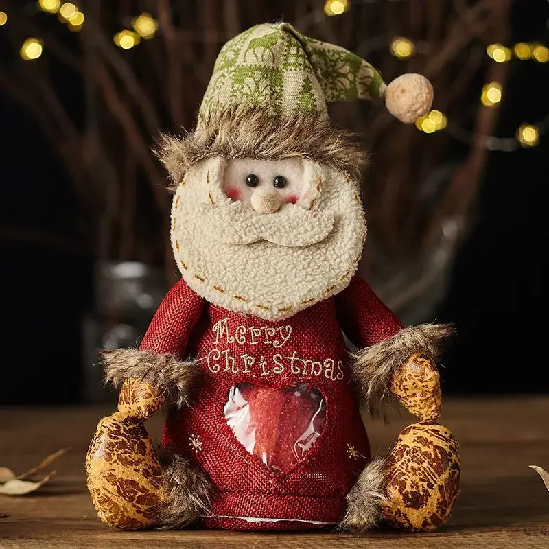Santa Claus Snowman Apple Bag Eve Doll Christmas Candy Bag Children's Holiday Packaging Bag Creative Christmas Gift Bags Decor