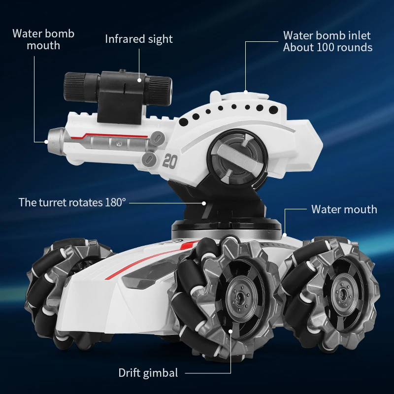 New 3in1 2.4G 4WD RC Tank Water Bomb Watch Gesture Sensing Off-road Drift Remote Control Tank With Music Light RC Car Kids Toys 5