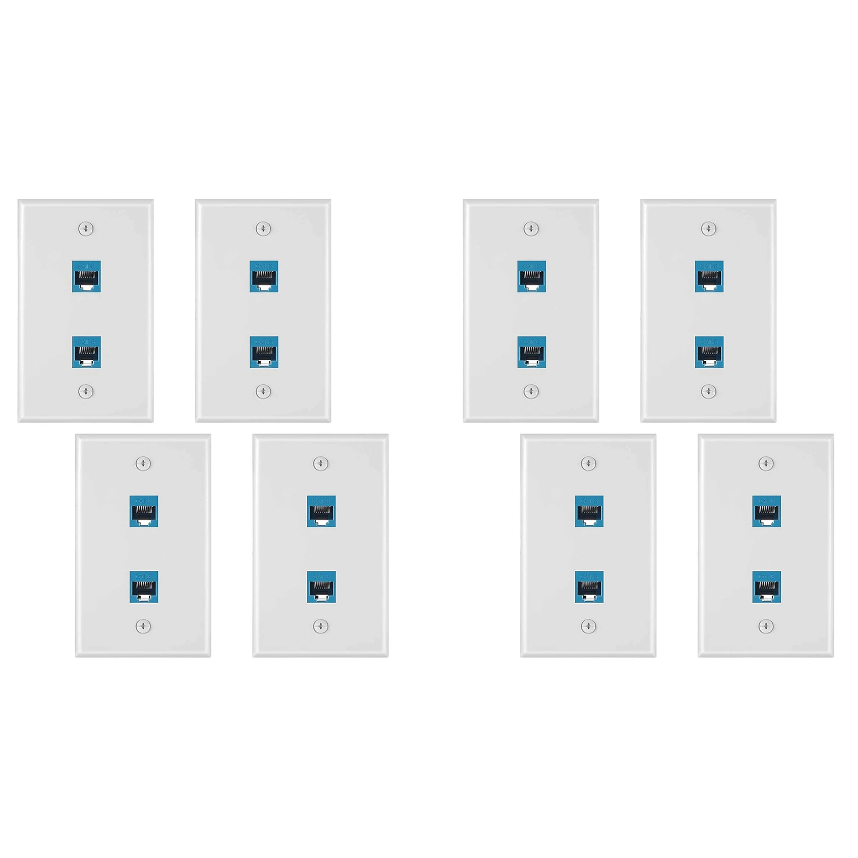 

8 шт., настенная пластина с 2 портами Ethernet, разъем RJ45 Cat6 «Мама-мама»