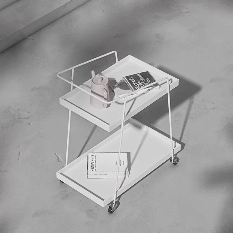 New Minimalist Bedroom Iron Trolleys Mobile Wheel Food Drinks Simple Cart Serving Kitchen Living Room Furniture